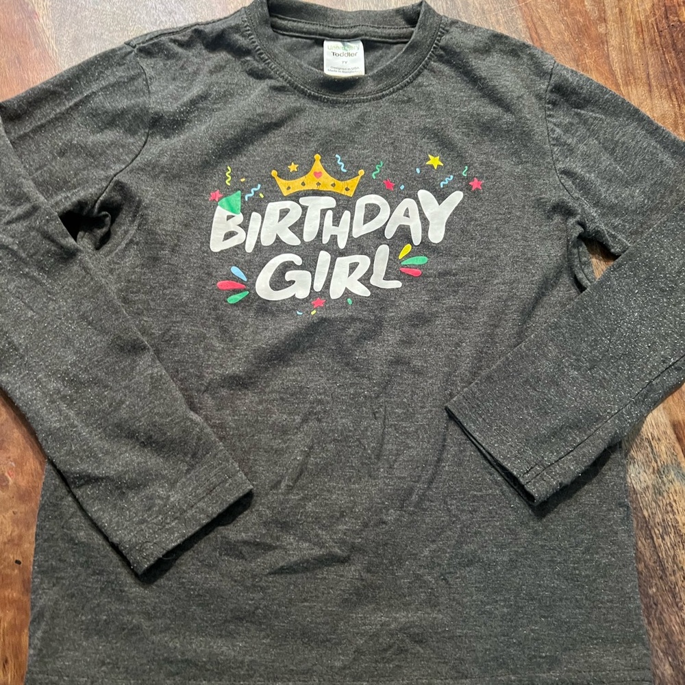 Birthday Girl Long Sleeve Shirt - Charcoal